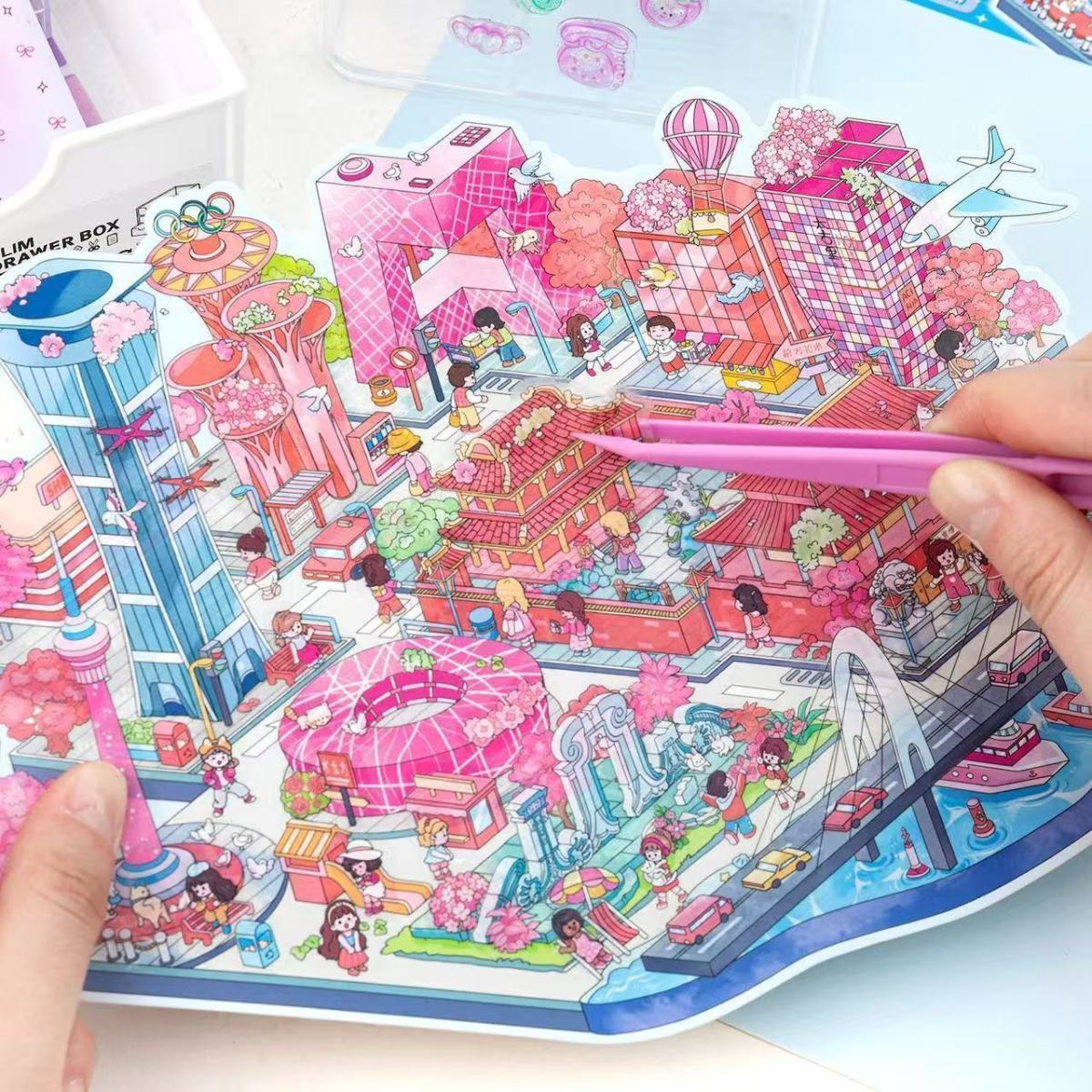Link 27: Travel Scenery Stickers City Series Hangzhou Jiangnan Large Size High Difficulty Chinese Style