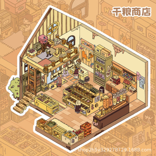 Link 38: 4 Themes Villas Fantasy Home Series Scenery Stickers