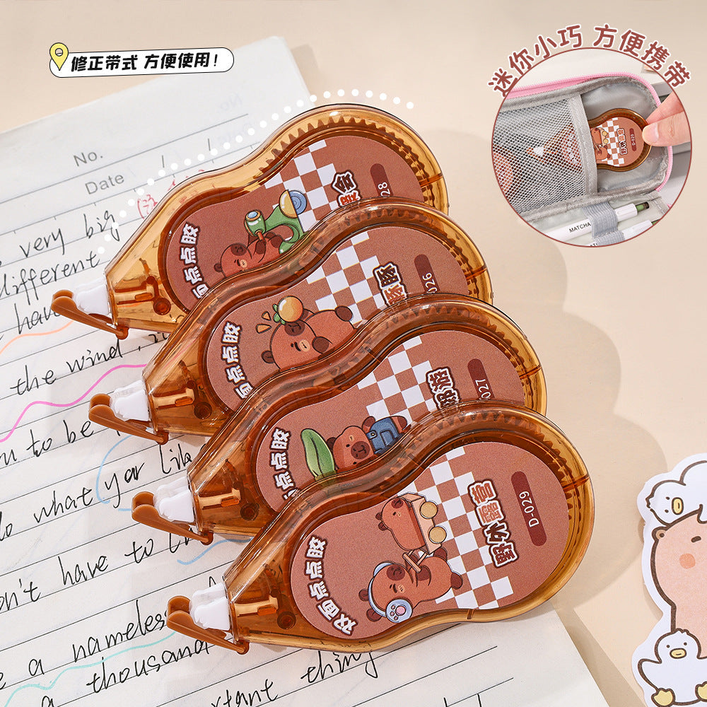 Link 25: 6m*5mm Capybara Scene Stickers Must Use Transparent Dot Glue High-Value Journal Double-Sided Tape