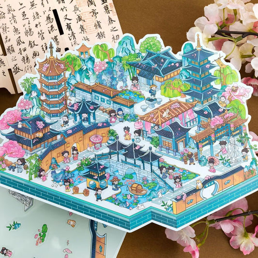 Link 27: Travel Scenery Stickers City Series Hangzhou Jiangnan Large Size High Difficulty Chinese Style