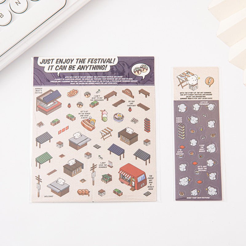 Link 37: Different Shops Themes 3D Miniature Scene Stickers No-Cut Scene Scrapbook