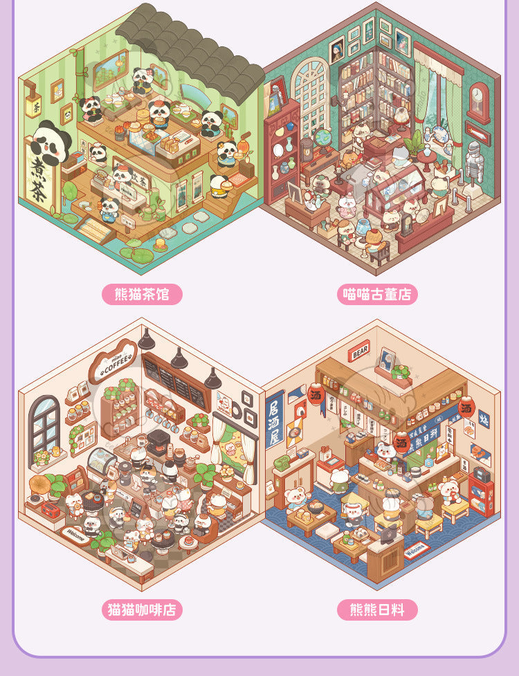 Link 28: Miniature Scene Stickers Books 3D Dollhouse Girl Children's Toys DIY Scrapbook Stickers