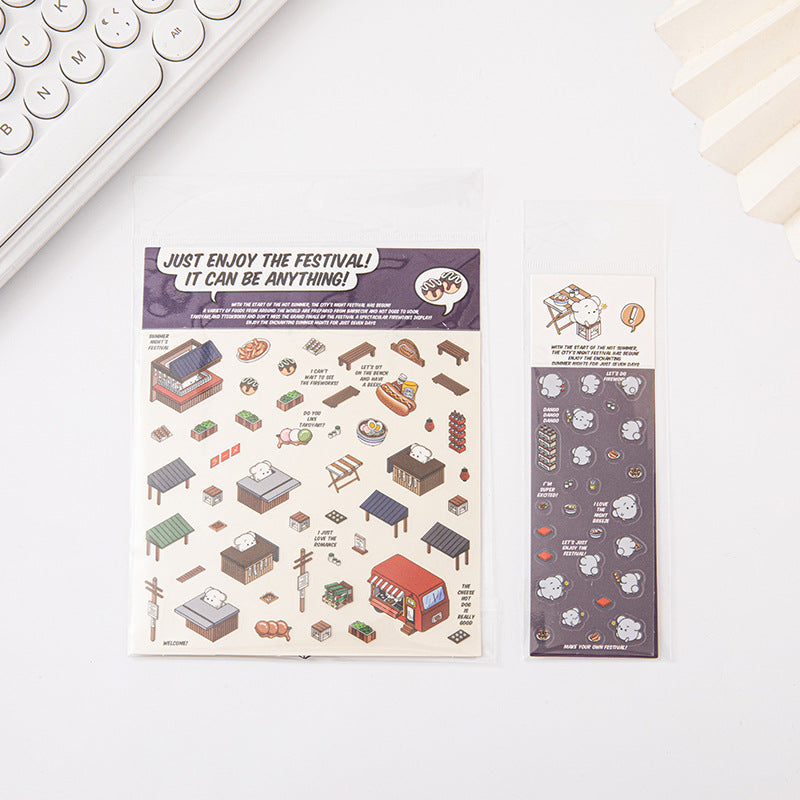 Link 37: Different Shops Themes 3D Miniature Scene Stickers No-Cut Scene Scrapbook
