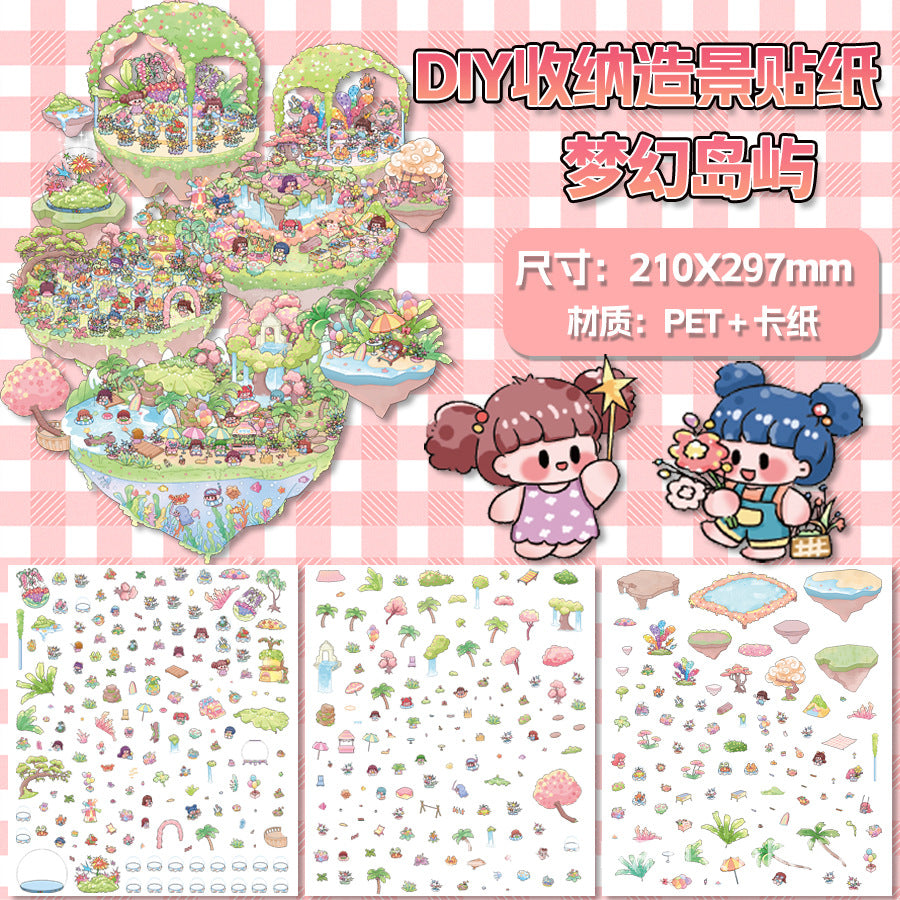 Link 30: XL 15 Fun Landscaping 3D Miniature House DIY Cute Miniature Scene Stickers