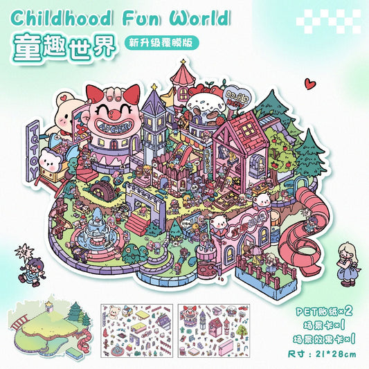 Link 10: 12 Different Scenery Stickers 3D Stickers Miniature Relief Journal Stickers