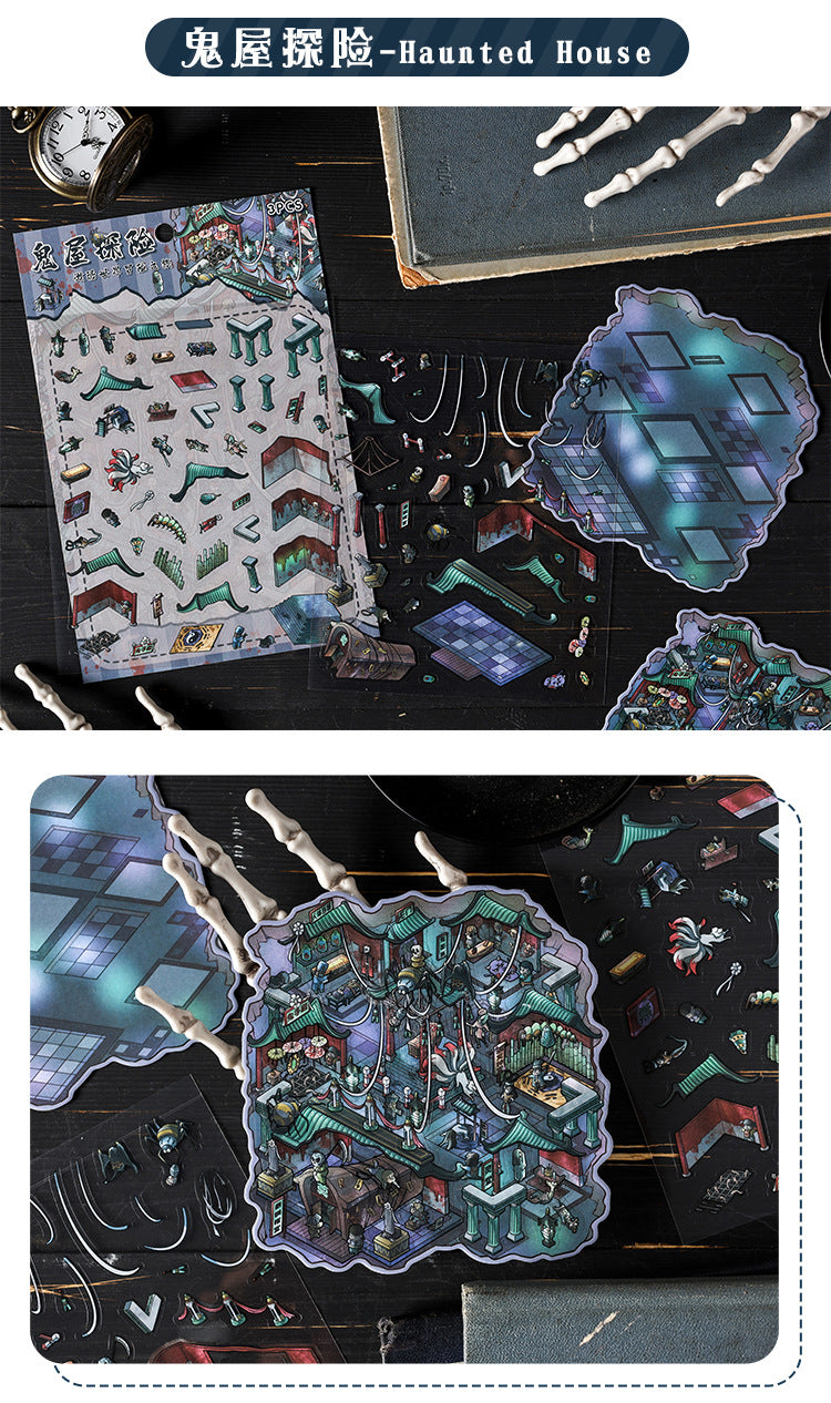Link 49:  Spooky 3D Miniature Scene Stickers 4 Themes Scenery Stickers