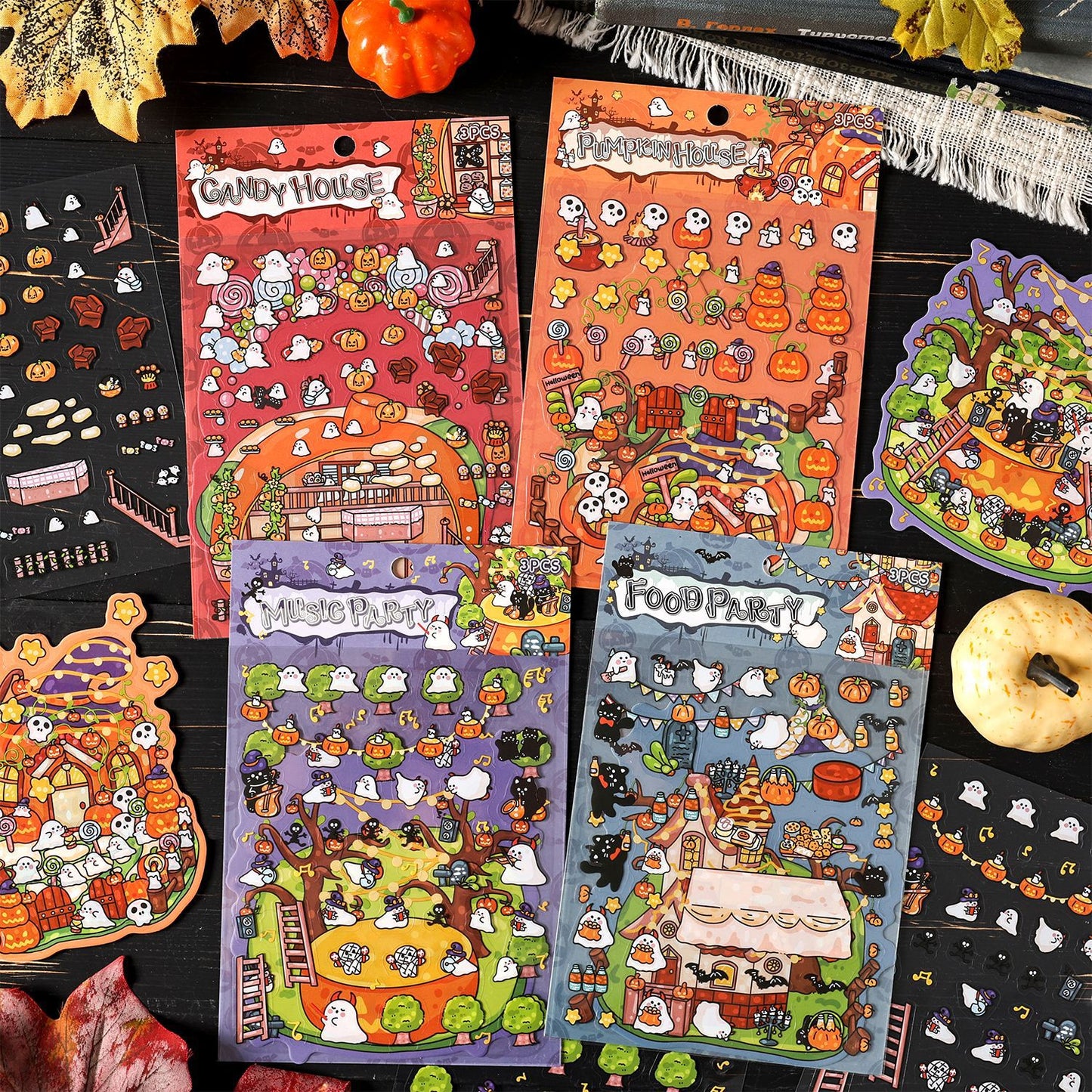 Link 43: Halloween Limited 3D Miniature Scene Stickers Halloween Stickers DIY Scenery Stickers
