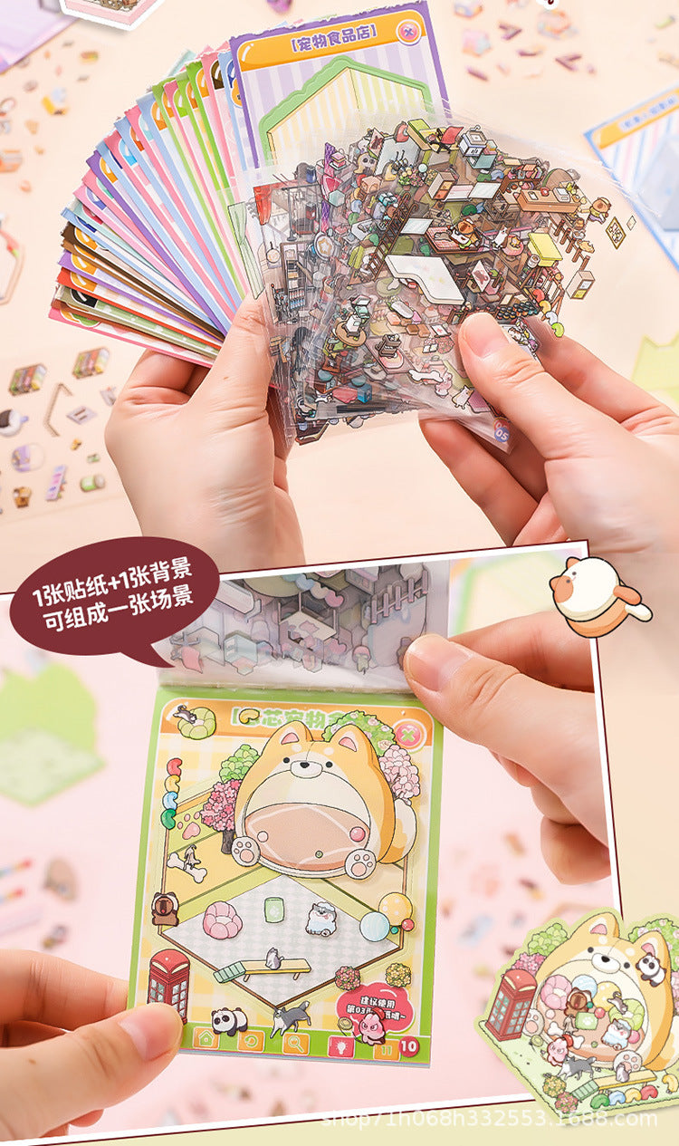 Link 45: 8 Themes in a Book 3D Mini Micro Scene Stickers Books