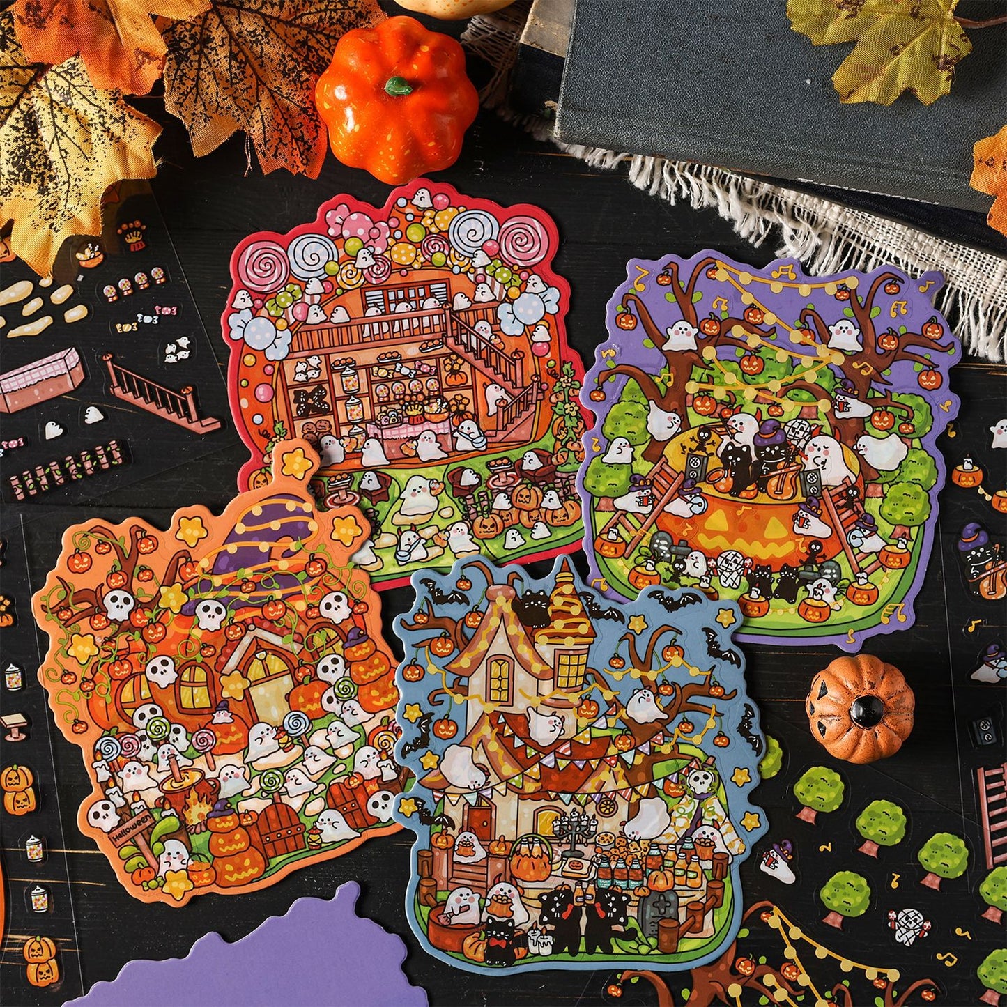 Link 43: Halloween Limited 3D Miniature Scene Stickers Halloween Stickers DIY Scenery Stickers