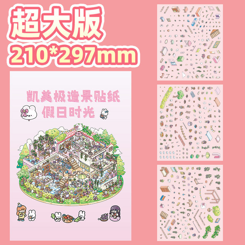 Link 30: XL 15 Fun Landscaping 3D Miniature House DIY Cute Miniature Scene Stickers