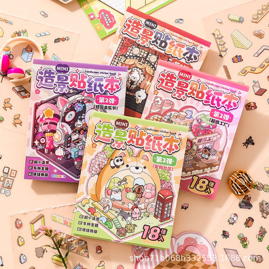 Link 45: 8 Themes in a Book 3D Mini Micro Scene Stickers Books