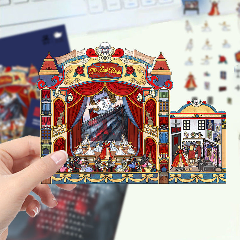 Link 22: Horror Spooky Stories Chinese Wedding Doomsday Scenery 3D DIY Scene Stickers