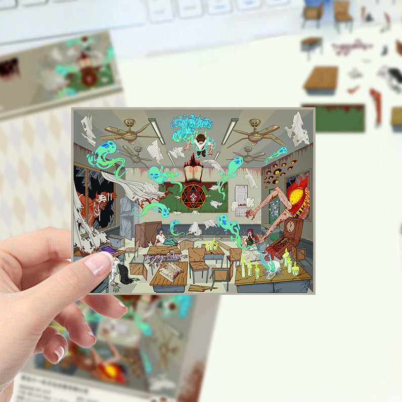Link 22: Horror Spooky Stories Chinese Wedding Doomsday Scenery 3D DIY Scene Stickers