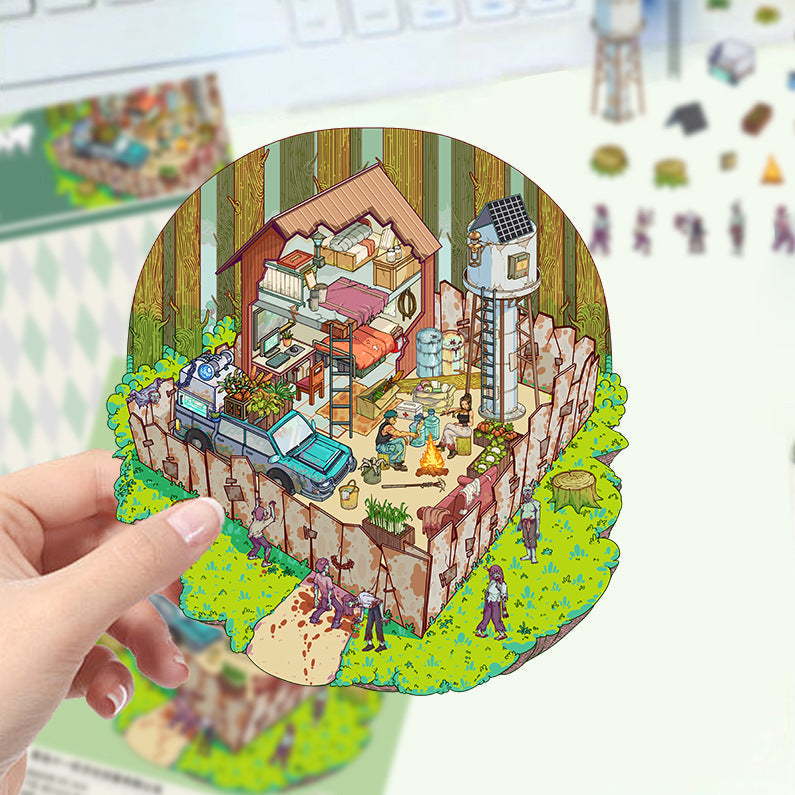 Link 22: Horror Spooky Stories Chinese Wedding Doomsday Scenery 3D DIY Scene Stickers
