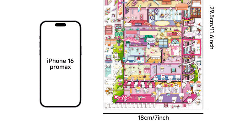 Link 31: 4 Themes Mini Town Large 3D Stereoscopic Scenery Stickers DIY