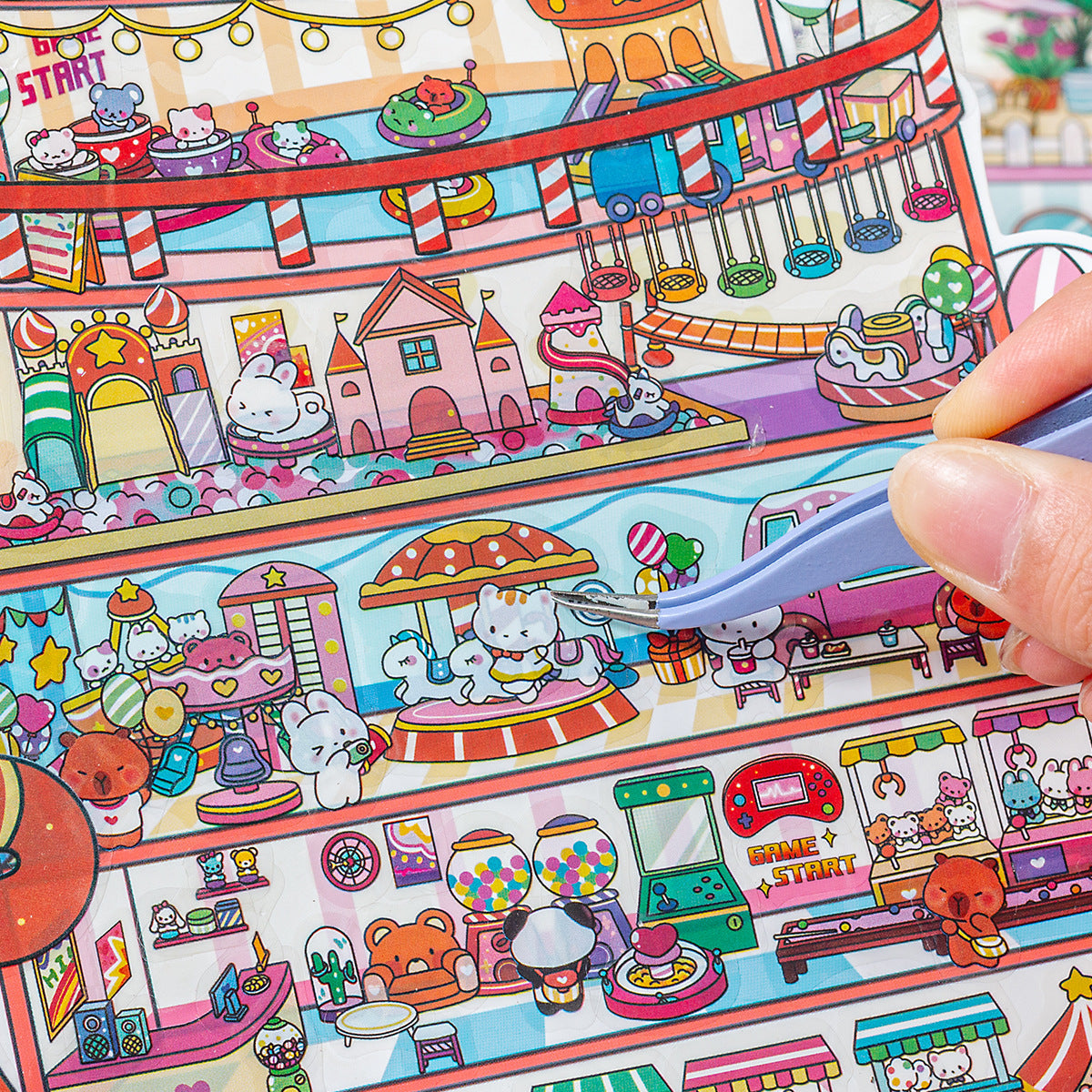 Link 31: 4 Themes Mini Town Large 3D Stereoscopic Scenery Stickers DIY