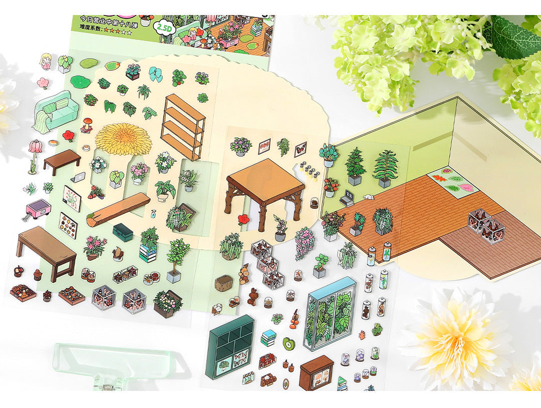 Link 50: 12 Themes Scene Stickers With Covers Scenery Journal Material Stickers