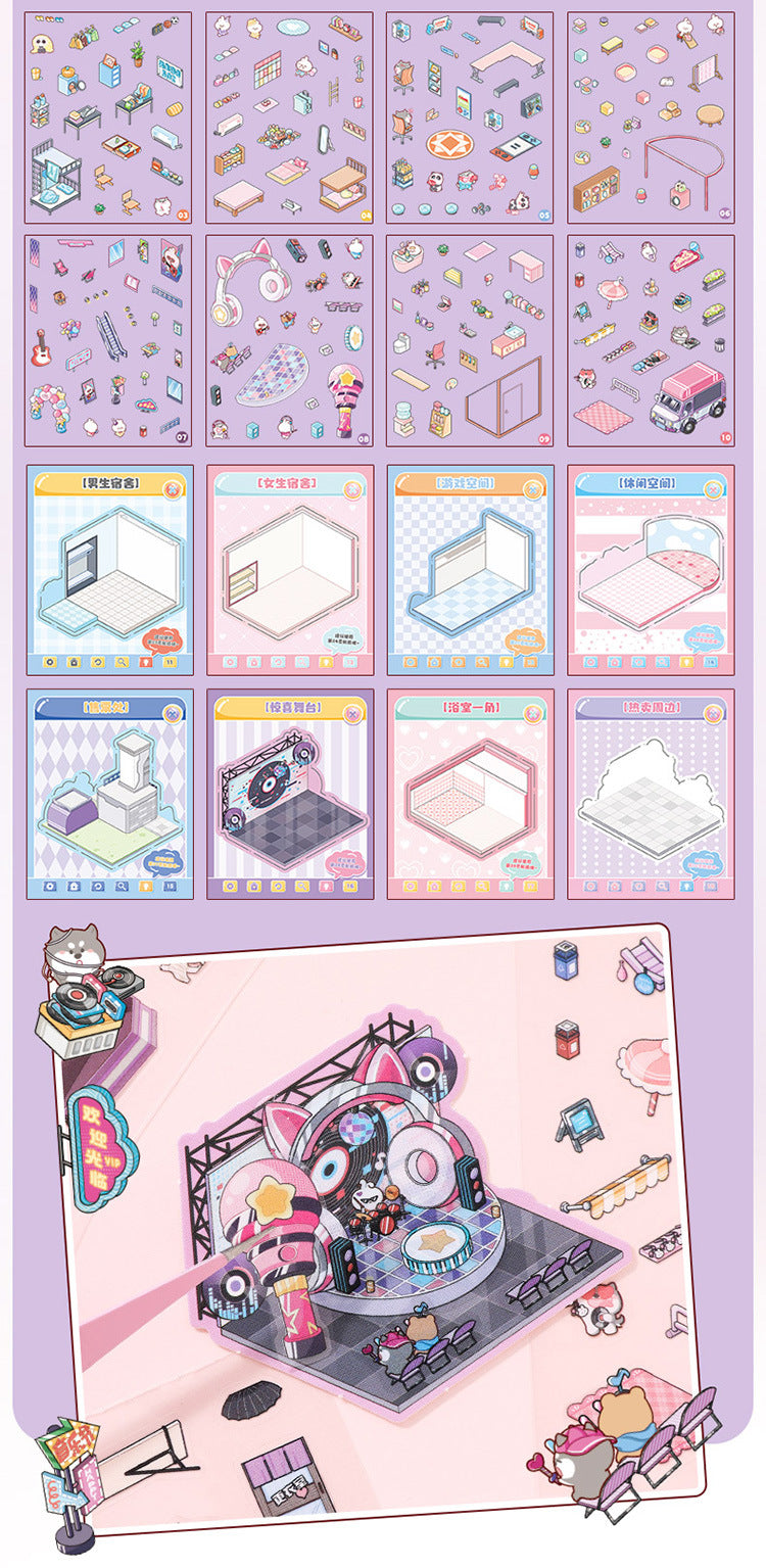 Link 45: 8 Themes in a Book 3D Mini Micro Scene Stickers Books