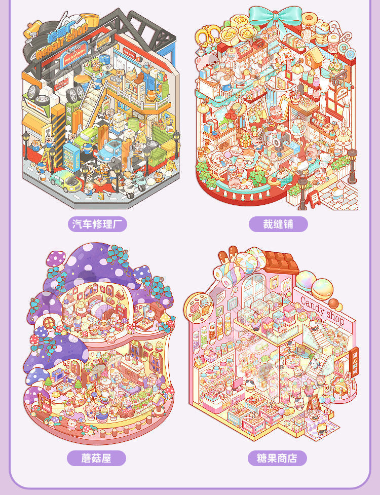 Link 28: Miniature Scene Stickers Books 3D Dollhouse Girl Children's Toys DIY Scrapbook Stickers