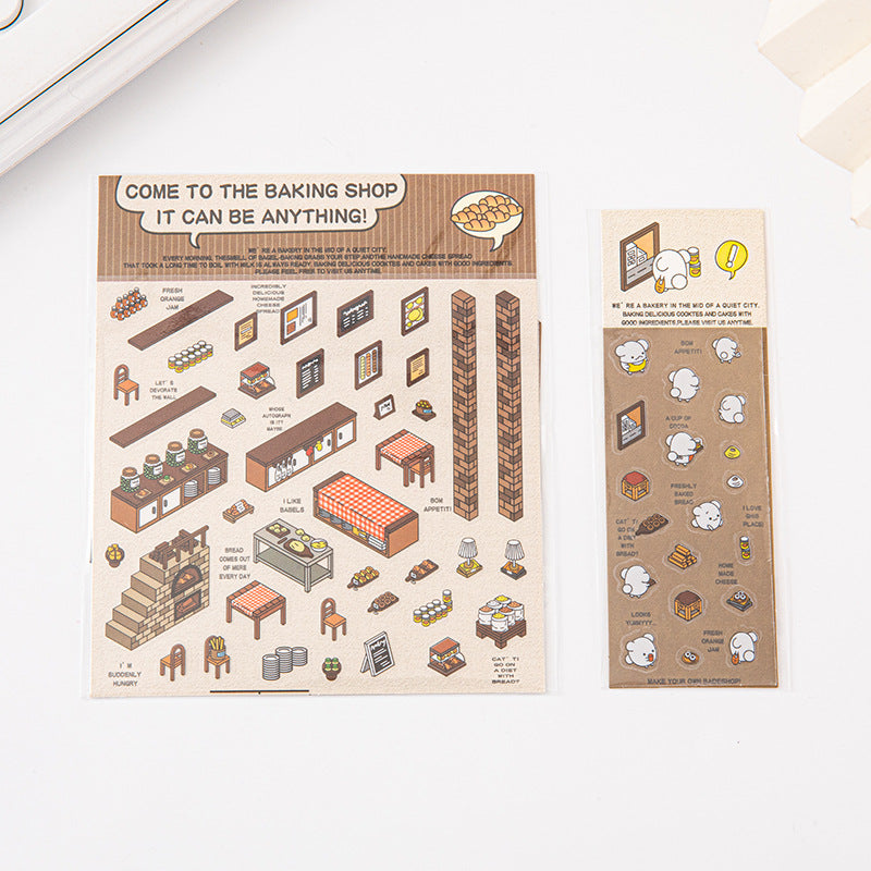Link 37: Different Shops Themes 3D Miniature Scene Stickers No-Cut Scene Scrapbook