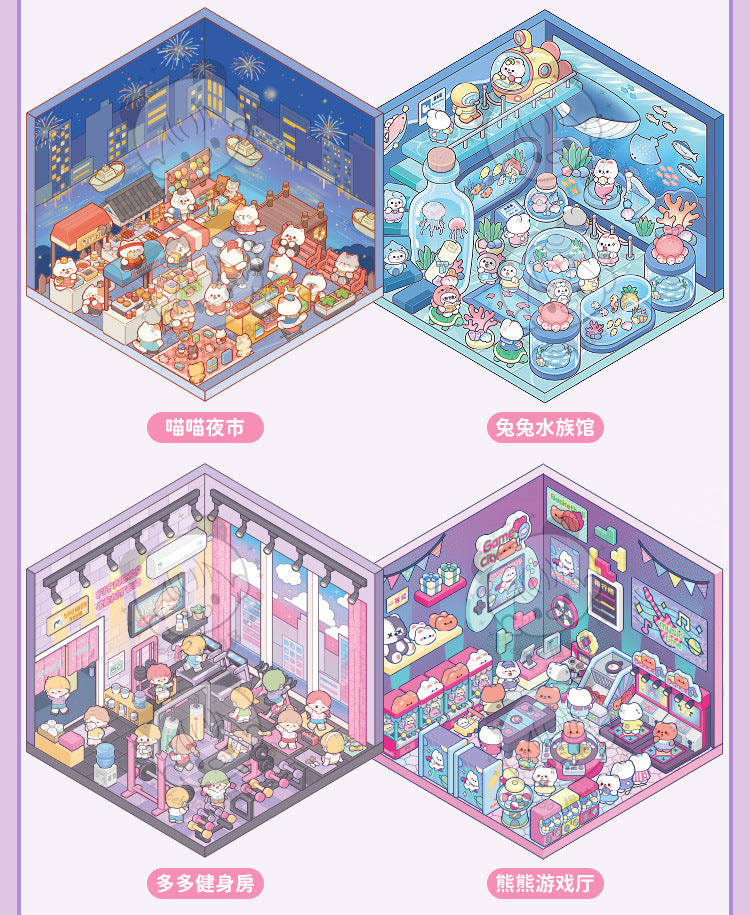 Link 28: Miniature Scene Stickers Books 3D Dollhouse Girl Children's Toys DIY Scrapbook Stickers