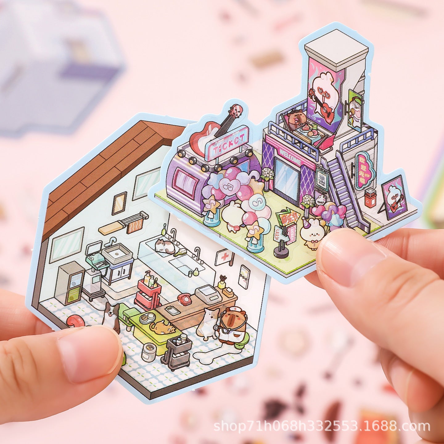 Link 45: 8 Themes in a Book 3D Mini Micro Scene Stickers Books