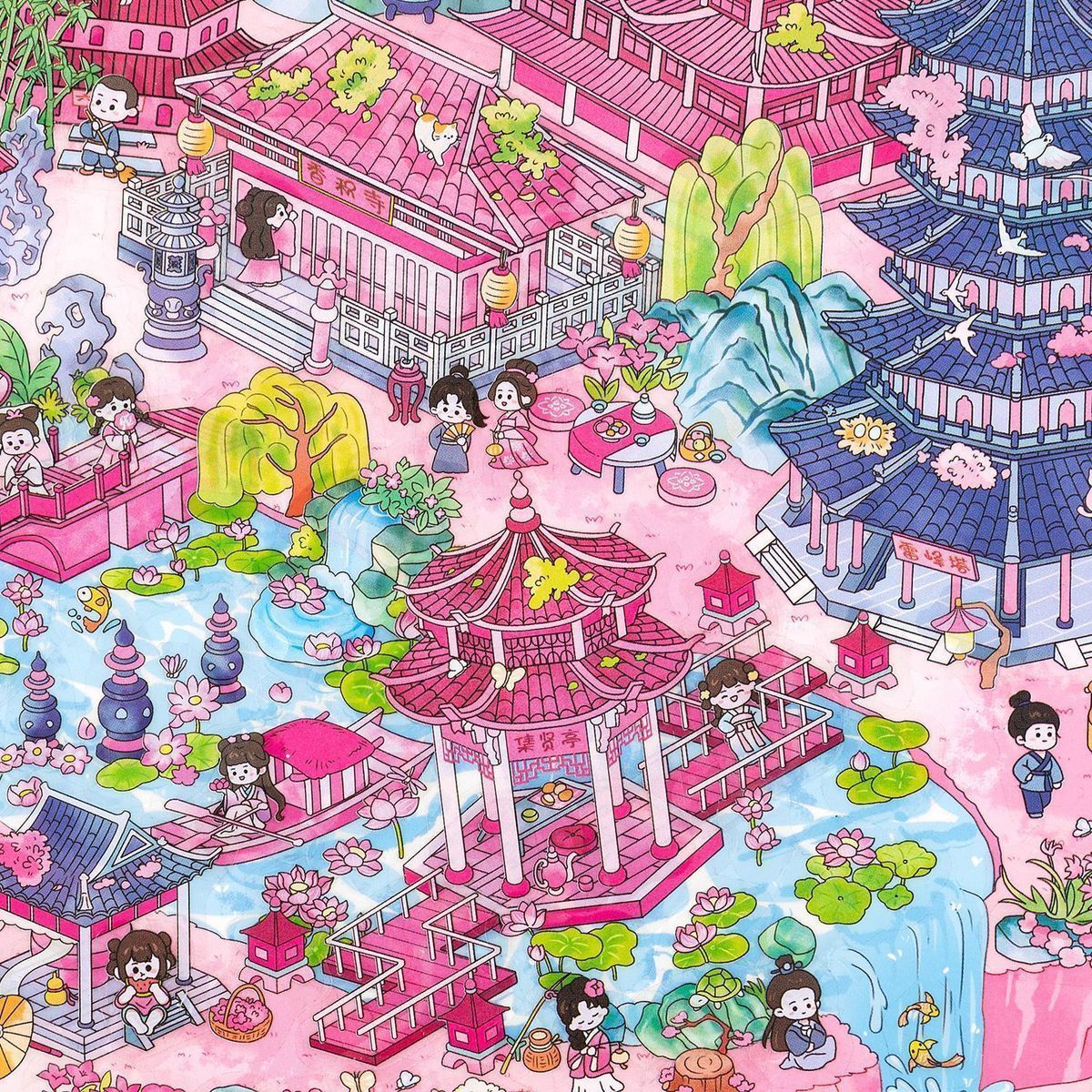 Link 27: Travel Scenery Stickers City Series Hangzhou Jiangnan Large Size High Difficulty Chinese Style