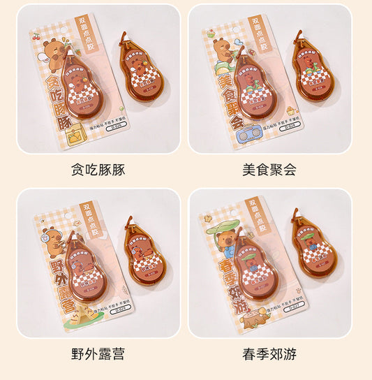 Link 25: 6m*5mm Capybara Scene Stickers Must Use Transparent Dot Glue High-Value Journal Double-Sided Tape