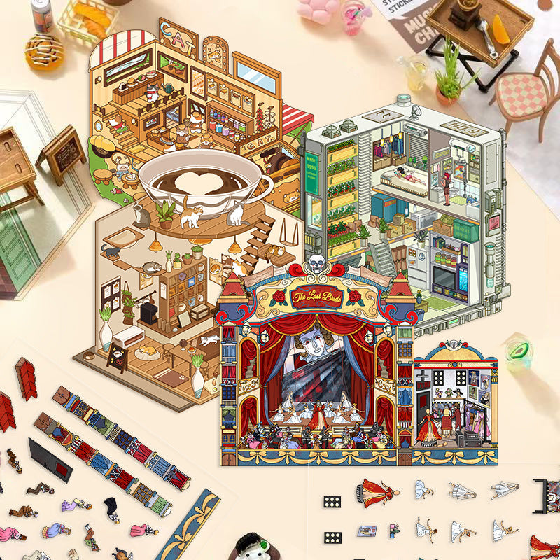 Link 22: Horror Spooky Stories Chinese Wedding Doomsday Scenery 3D DIY Scene Stickers