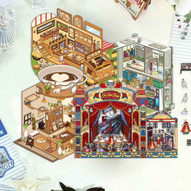 Link 22: Horror Spooky Stories Chinese Wedding Doomsday Scenery 3D DIY Scene Stickers