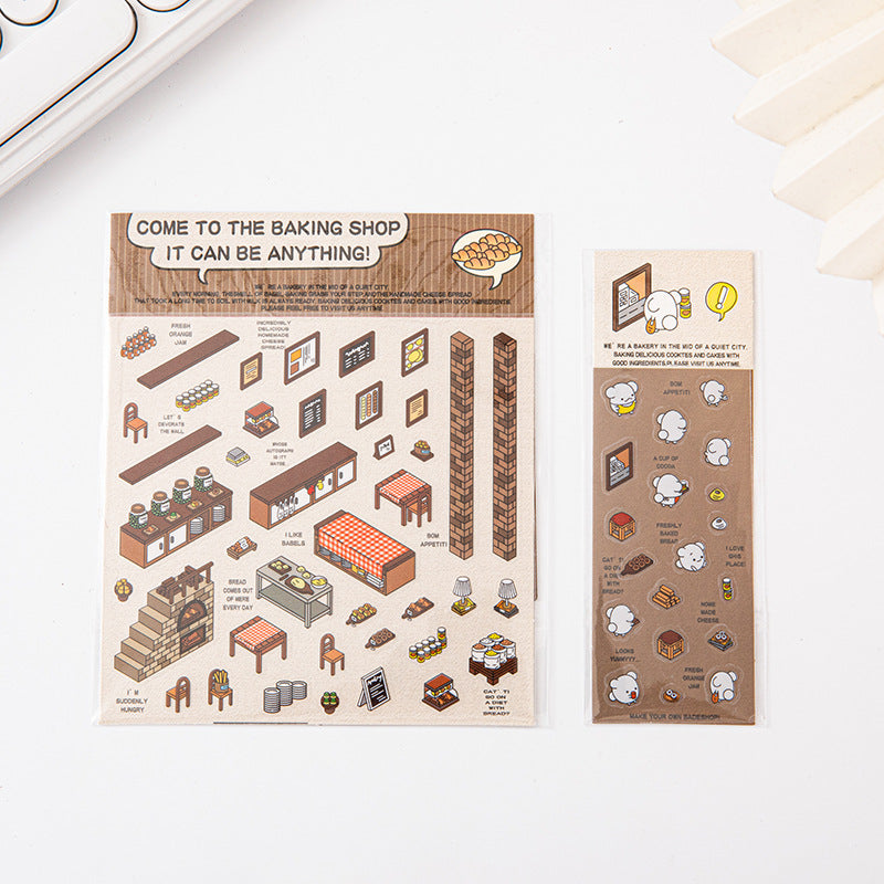 Link 37: Different Shops Themes 3D Miniature Scene Stickers  No-Cut Scene Scrapbook