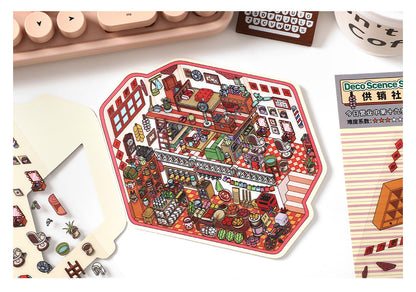 Link 50: 12 Themes Scene Stickers With Covers Scenery Journal Material Stickers