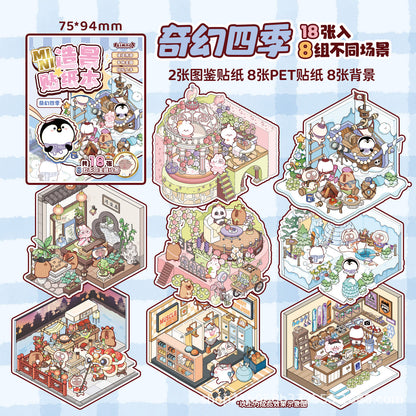 Link 45: 8 Themes in a Book 3D Mini Micro Scene Stickers Books