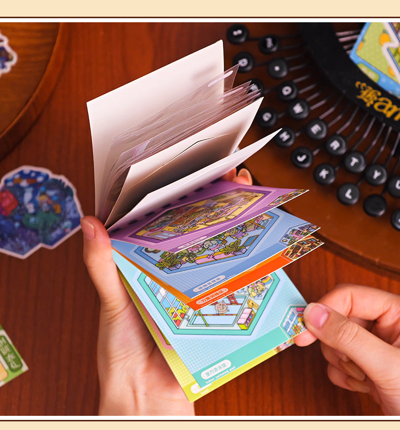 Link 46: Spooky Cute Mini 3D Scene Stickers 8 Themes 16 Sheets of Stickers In A Book