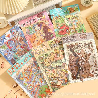 Link 64: XL Large Size 3D Scene Stickers Childhood | Summer | Spring | Inn | Bath Center | Villa