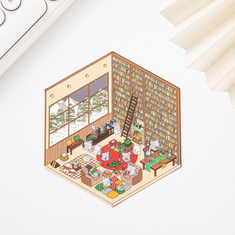 Link 37: Different Shops Themes 3D Miniature Scene Stickers  No-Cut Scene Scrapbook