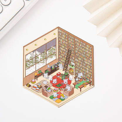 Link 37: Different Shops Themes 3D Miniature Scene Stickers  No-Cut Scene Scrapbook
