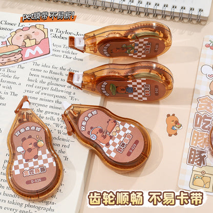 Link 25: 6m*5mm Capybara Scene Stickers Must Use Transparent Dot Glue High-Value Journal Double-Sided Tape