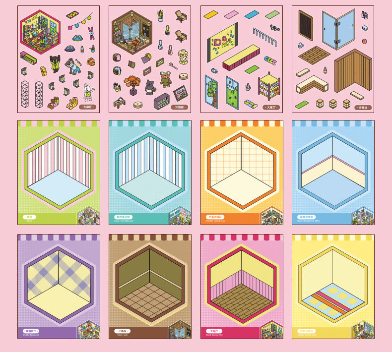 Link 46: Spooky Cute Mini 3D Scene Stickers 8 Themes 16 Sheets of Stickers In A Book