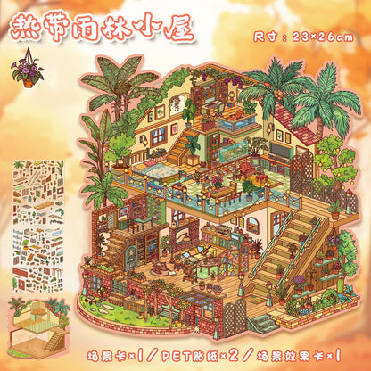 Link 52: 11 Themes XXL L Large Size Scene Stickers Spooky Castle Garden Town