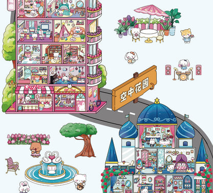 Link 31: 4 Themes Mini Town Large 3D Stereoscopic Scenery Stickers DIY