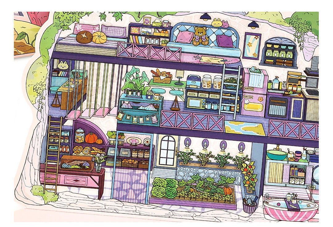 Link 50: 12 Themes Scene Stickers With Covers Scenery Journal Material Stickers