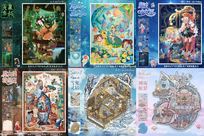 Link 36: Large Size 6 Different Magic Themes 3D Scene Stickers DIY Stress Release
