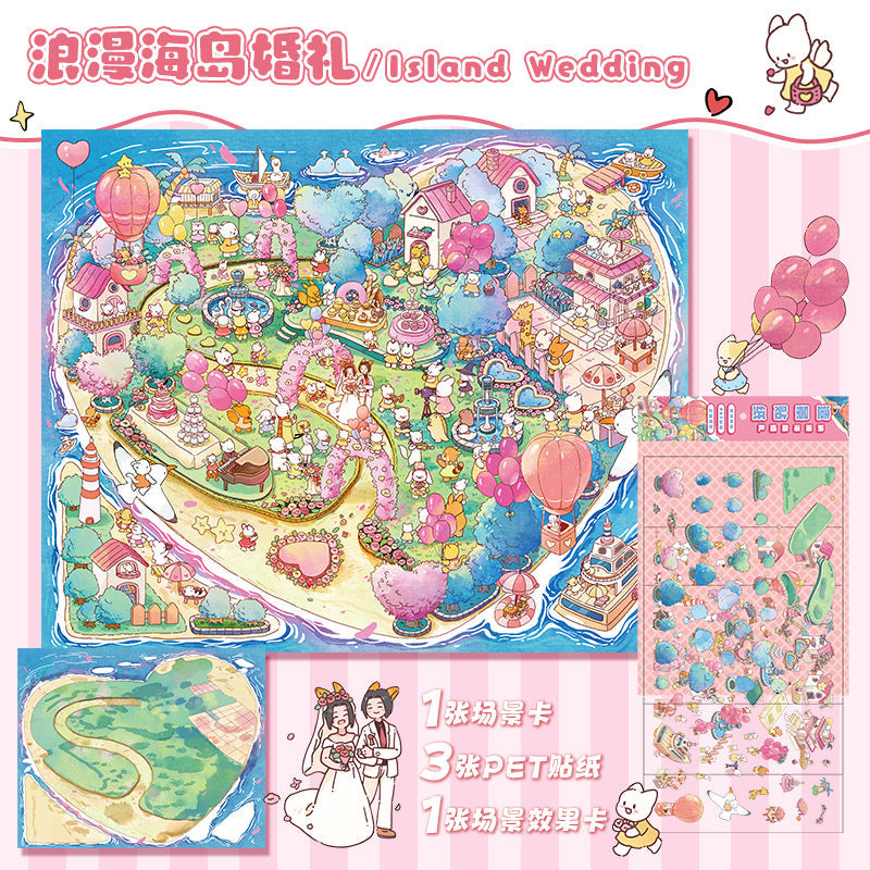 Link 2: 12.0 3D Scene Stickers Miniature Scene Different Thems Collage Journal Stickers DIY Stickers