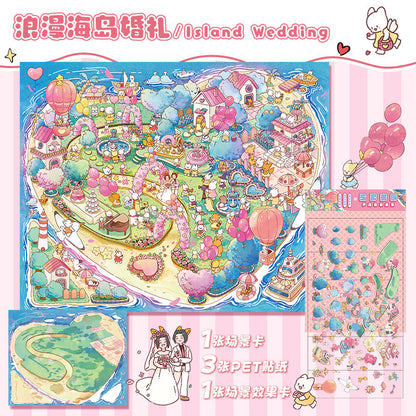 Link 2: 12.0 3D Scene Stickers Miniature Scene Different Thems Collage Journal Stickers DIY Stickers