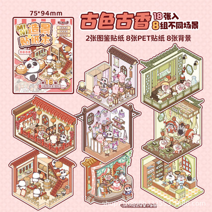 Link 45: 8 Themes in a Book 3D Mini Micro Scene Stickers Books