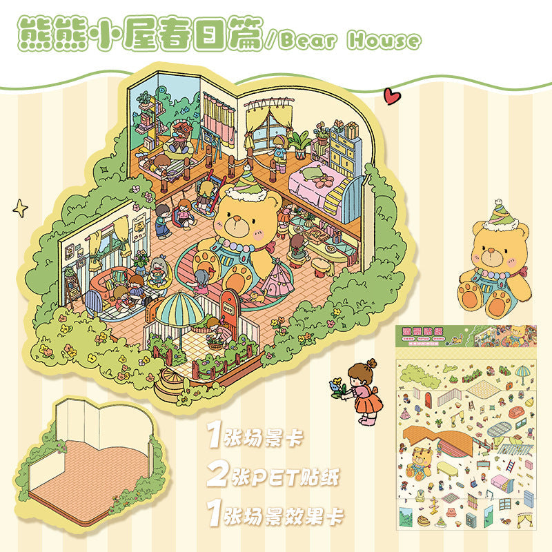 Link 2: 12.0 3D Scene Stickers Miniature Scene Different Thems Collage Journal Stickers DIY Stickers