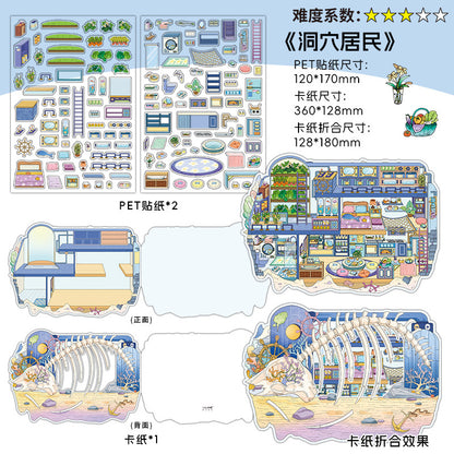 Link 50: 12 Themes Scene Stickers With Covers Scenery Journal Material Stickers