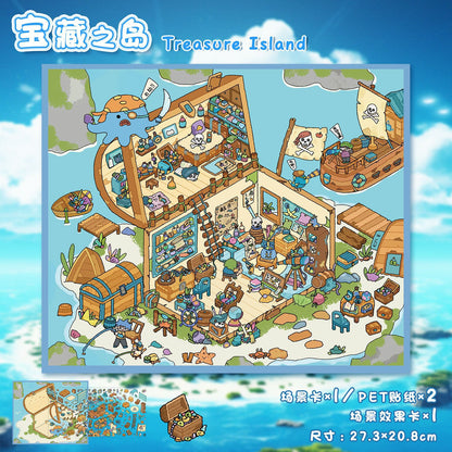 Link 42: 6 Different Villas Vessels 3D Scene Stickers