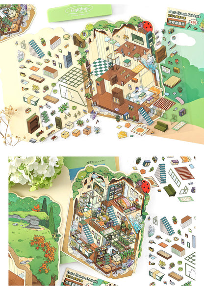 Link 50: 12 Themes Scene Stickers With Covers Scenery Journal Material Stickers